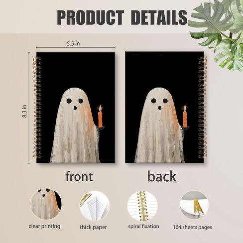 XNXLDYLH Gothic Ghosts Notebook Journal, Cute Dark Aesthetic Spiral Notebook, Witchy Spooky Journals Notebooks for Women, Halloween Goth Office School Supplies Journal Gifts for Teens Kids, 5.5x8.3 In in Saudi Arabia