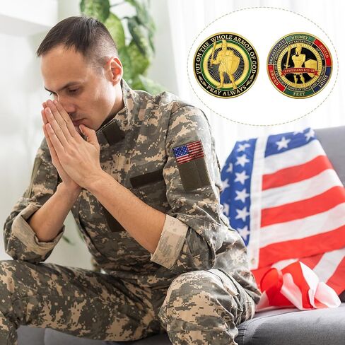 Nosiny 80 PCS وضعت على الدروع الكاملة لله الجولة المعدنية التحدي المعدنية العتيقة هدية التذكارية لصلوات الحفلات مدرسة الكنيسة المسيحية (الأسلوب الكلاسيكي) in Saudi Arabia