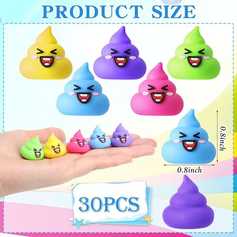 30 PCS تمثال صغير تمثال صغير التعبير البراز ، تمثال صغير ، شخصيات براز صغيرة ، أنبوب كلاسيكي لحقيبة الهدايا وحشو البيض في عيد الهالوين مخبأ واطلب من الدعائم الحفلات مواد مواد (بنية) in Saudi Arabia