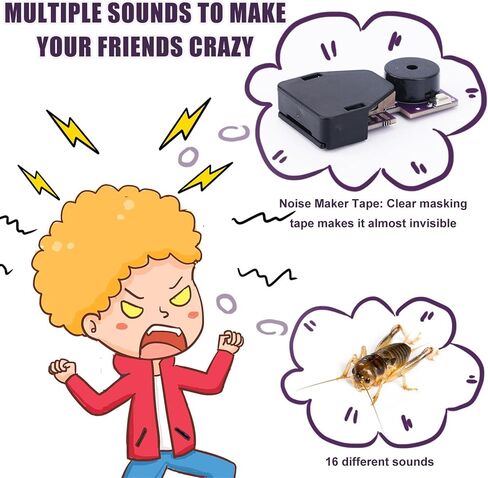 6 Pack Cricket Noise Maker Prank, Hidden Beeping & Chirping Sound Device with 16 Sounds Screaming Goat Annoying Beep Funny Gag Gift Toy for Adults Kids Friends Office Home School Party in Saudi Arabia