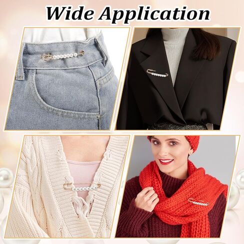 6pcs دبابيس بروش لؤلؤة للنساء ، دبابيس أمان كبيرة ، دبابيس زخرفية للنساء زفاف ، دبوس أمان صغير للملابس قميص سترة الحجاب ، فساتين السراويل القبعات in Kuwait