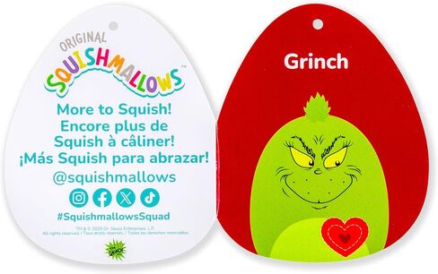Squishmallows Original 12in Grinch with Heart – Official Jazwares Plush (Medium-Sized) in Saudi Arabia