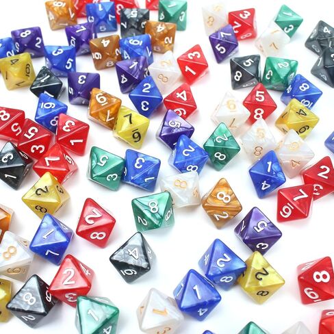 100pcs 8 swide dice d8 polyhedral triangle dice set for board games classroom activity party table gaming fun dnd dundern in Saudi Arabia