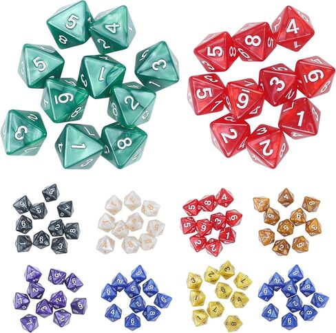 100pcs 8 swide dice d8 polyhedral triangle dice set for board games classroom activity party table gaming fun dnd dundern in Saudi Arabia