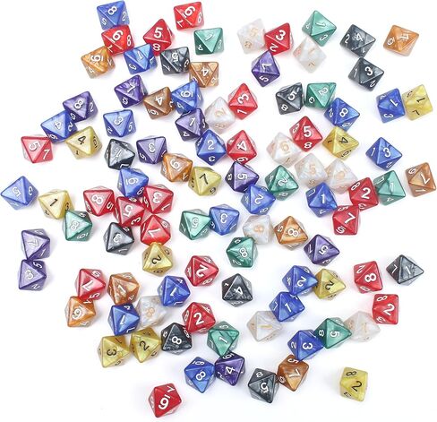 100pcs 8 swide dice d8 polyhedral triangle dice set for board games classroom activity party table gaming fun dnd dundern in Saudi Arabia