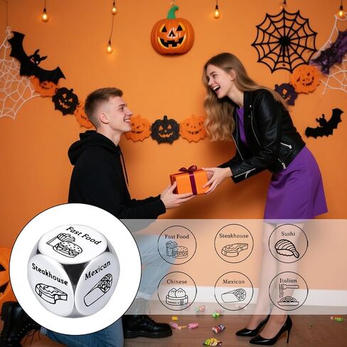 Boo Basket Stuffers, Funny for Him Her Boyfriend Girlfriend, Boo Gift, Date Night Food Decision Dice Anniversary Wedding Stocking Stuffers Gifts for Men Women, Fall Basket Stuffers in Saudi Arabia
