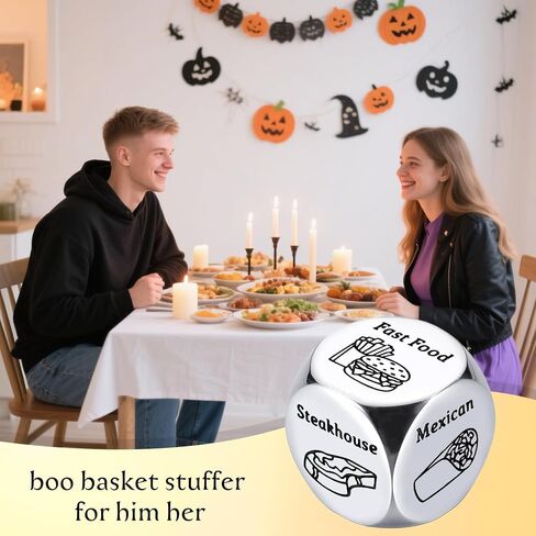 Boo Basket Stuffers, Funny for Him Her Boyfriend Girlfriend, Boo Gift, Date Night Food Decision Dice Anniversary Wedding Stocking Stuffers Gifts for Men Women, Fall Basket Stuffers in Saudi Arabia