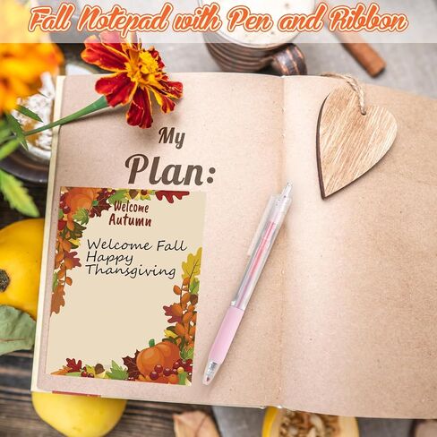 Qilery 24 قطعة سقوط الملاحظات اللزجة مع القلم وشكر الشكر تحت عنوان Notepads الملاحظة الخريف منصات السقوط سقوط منصات المذكرة لزجة الشكر للطلاب اللوازم المدرسية (رواية) in Saudi Arabia
