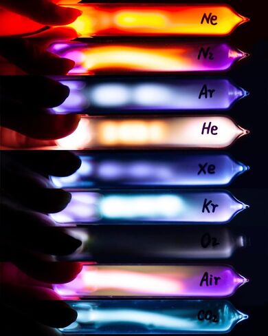 Noble Rare Luminous Gases Element Collection, 99.999% Purity, Including Helium, Neon, Argon, Krypton, Xenon, Nitrogen, Oxygen, Carbon Dioxide, Air, for Collection, Display, Teaching, Gift, Pack of 9 in Saudi Arabia