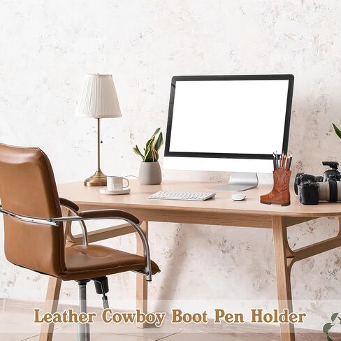 Sherr العودة إلى اللوازم المدرسية 6 بوصة رعاة البقر حامل القلم رصاص حامل قلم جلدي للمكتب Western Cowboy Boot Foods Organizer Back to School Hom in Saudi Arabia