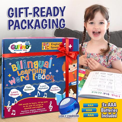 Bilingual Preschool Learning Activities with 2 Dry Erase Markers, Great Toddler Learning Activities. Reusable Spanish and English Preschool Workbook Homeschool Supplies in Kuwait