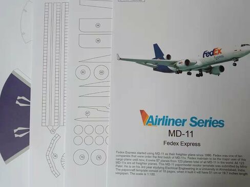 Dagijird 3D Paper Aircraft Model 1: 100 MD-11 Air طائرة طائرة محاكاة طيران طيران (مجموعة Unassemble) in Kuwait