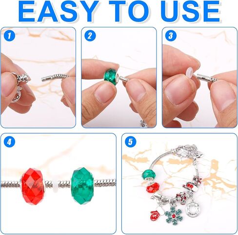 boxob 100pcs سحر سحر للأساور ، سيليكون O Rings سحر السحر العدس سدادة مقطع القفل قفل الكعك لمجوهرات صنع الحرف اليدوية DIY in Saudi Arabia