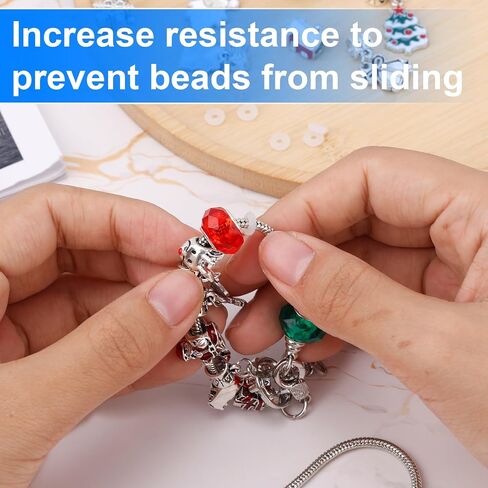 boxob 100pcs سحر سحر للأساور ، سيليكون O Rings سحر السحر العدس سدادة مقطع القفل قفل الكعك لمجوهرات صنع الحرف اليدوية DIY in Saudi Arabia
