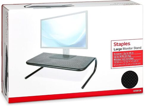 Staples Garge Monitor Riser ، لما يصل إلى 46 بوصة شاشة ، أسود ، 2/حزمة (ST20136-CCVS) in Saudi Arabia