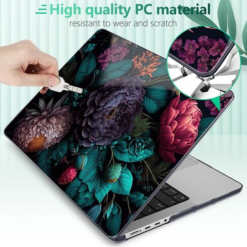 for M4 MacBook Pro 14 Inch Case 2025 2024 2023 2021 Model A3112/A3401/A3185/A2918/A2992/A2779/A2442 M3 M2 M1, Hard Shell with Keyboard Cover+Trackpad Film+OTG Adapter, Cherry Blossom in Saudi Arabia