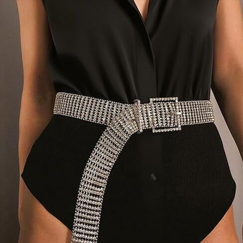 حزام خصر نسائي من Dubulle مرصع بالألماس مع إكسسوارات مثيرة من حجر الراين الكريستالي الفضي والذهبي in Kuwait