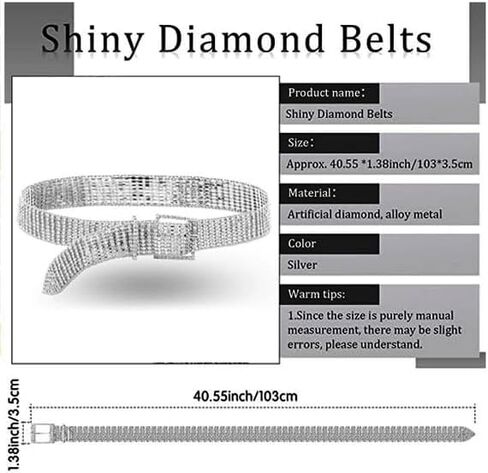 حزام خصر نسائي من Dubulle مرصع بالألماس مع إكسسوارات مثيرة من حجر الراين الكريستالي الفضي والذهبي in Kuwait