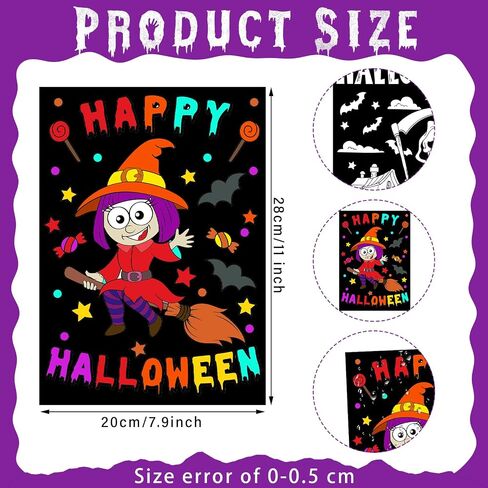 Zhanmai 30 Pcs Halloween Coloring Posters DIY Halloween Crafts Bulk Color Horror Castle Ghosts Pumpkins Witches Skeleton Poster DIY Crafts for Holiday Party School Home Activities in Saudi Arabia