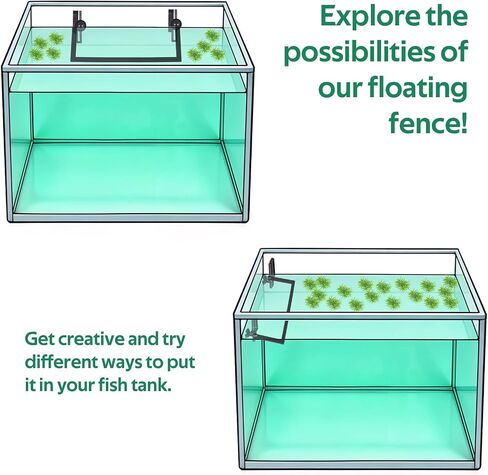Floating Plant Corral for Aquarium, Floating Plant Fence for Aquarium Accessories, Fish Tank Plants Fence Adjustable Height with Water Level, Suitable for All Floatings Plants and Aquariums, Square in Saudi Arabia