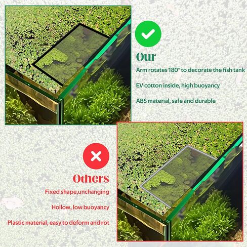 Floating Plant Corral for Aquarium, Floating Plant Fence for Aquarium Accessories, Fish Tank Plants Fence Adjustable Height with Water Level, Suitable for All Floatings Plants and Aquariums, Square in Saudi Arabia