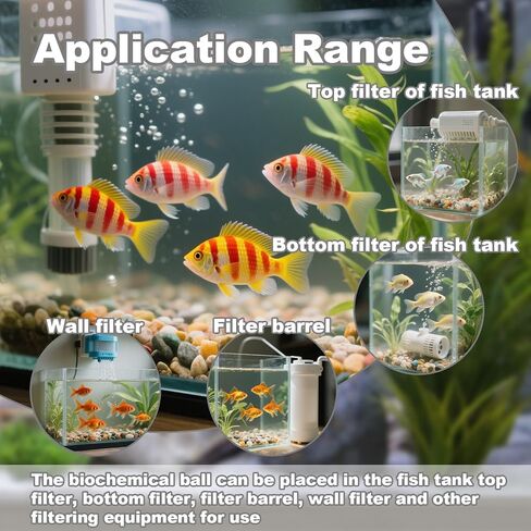 كرات Aquarium Bio - 100pcs وسائط مرشح الحوض الأسود بالجملة مع وسائط الترشيح البيولوجية الإسفنجية لـ Koi Pond ، خزان الأسماك ، علبة ، مضخة الهواء in Saudi Arabia