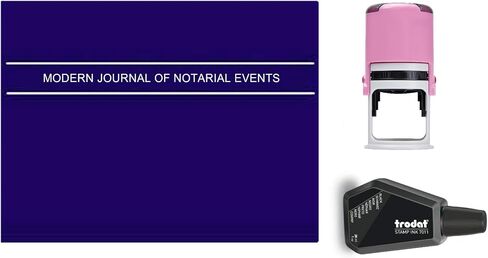 Round Notary Stamp for State of Kentucky | Self Inking Unit - Shiny Printer R-542 with Unique Body (Pink) in Saudi Arabia