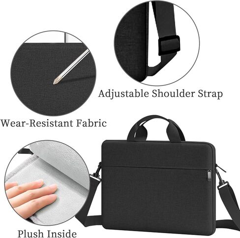 حقيبة كمبيوتر محمول كمبيوتر رسول كتف كتف محمول قضية للمرأة رجل ، محمول كمحوزية محفوظات حقيبة حقيبة الأعمال التجارية للأعمال (أسود) in Kuwait