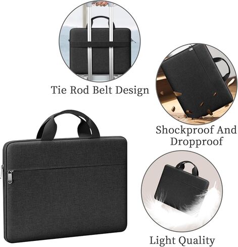 حقيبة كمبيوتر محمول كمبيوتر رسول كتف كتف محمول قضية للمرأة رجل ، محمول كمحوزية محفوظات حقيبة حقيبة الأعمال التجارية للأعمال (أسود) in Kuwait