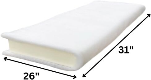 FoamRush 6" x 26" x 31" Seat Cushion Foam with Batting/Dacron (Cushion Seat Replacement) Made in USA in Saudi Arabia