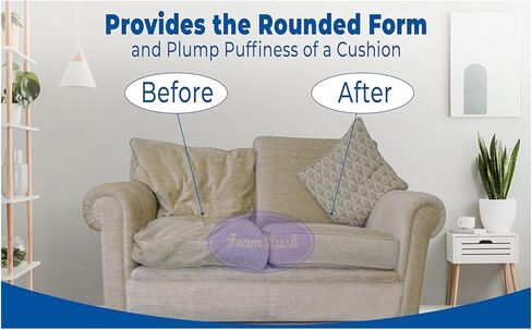 FoamRush 6" x 26" x 31" Seat Cushion Foam with Batting/Dacron (Cushion Seat Replacement) Made in USA in Saudi Arabia