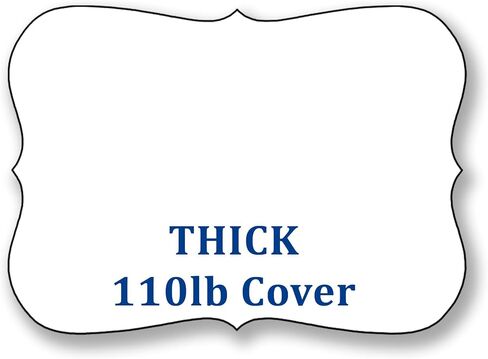 4.75" X 6.75" Flat Card with Scalloped Eges - Thick 110lb Cover Paper - 50 Sheets - Blank Table Number Card, Photo Backing, Baby & Wedding Shower Game Piece in Saudi Arabia