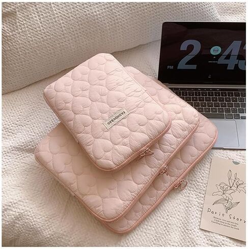 Women Coquette Print Laptop Bag Y2k Puffy Cotton 11-15 inch Storage Bags Downtown Girls Portable Clutch Tablet Bag in Kuwait