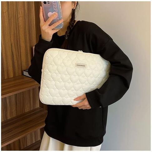 Women Coquette Print Laptop Bag Y2k Puffy Cotton 11-15 inch Storage Bags Downtown Girls Portable Clutch Tablet Bag in Kuwait