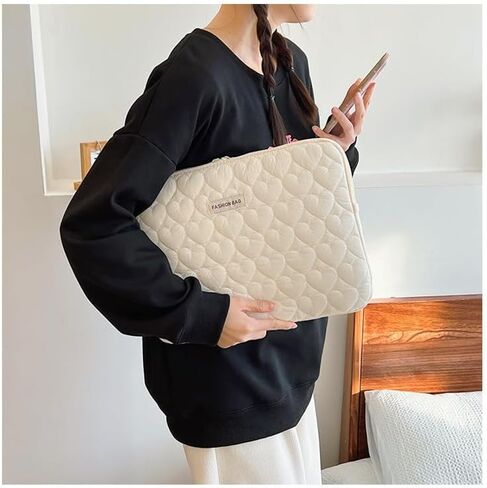Women Coquette Print Laptop Bag Y2k Puffy Cotton 11-15 inch Storage Bags Downtown Girls Portable Clutch Tablet Bag in Kuwait