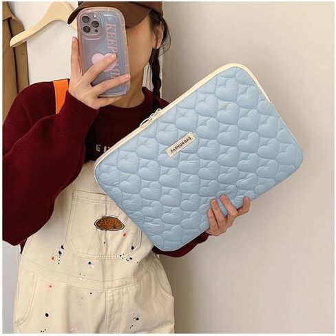 Women Coquette Print Laptop Bag Y2k Puffy Cotton 11-15 inch Storage Bags Downtown Girls Portable Clutch Tablet Bag in Kuwait