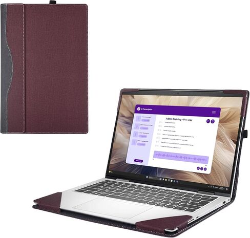 حالة تغطية الكمبيوتر المحمول لجهاز الكمبيوتر المحمول Dell Pro 14 Plus Leactop (لا يعمل مع نماذج Dell الأخرى). 2-in-1 PU Leather Detachable Detachable Sleeve (Wine Red) in Kuwait