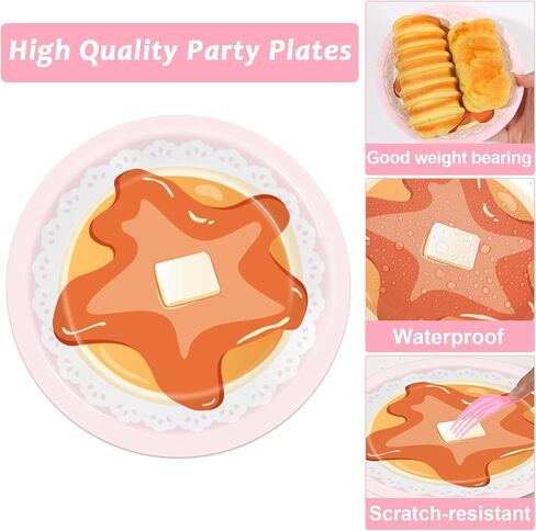 50pcs فطائر الفطائر و Pajamas Party Party 7-in Pajama عيد ميلاد الزخارف Girls Night Night Paper Paper Pancakes Panser Dessert Cake for Girl Grunt Slumber Birthday Supplies Supplies Supplies in Kuwait