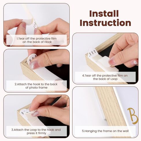 Heavy Duty Adhesive Picture Hanging Strips, 12 Pairs (24 Strips) Wall Hanging Strips Damage Free Wall Hangers Hooks Kit for Frames Walls Picture Hangers Without Nails in Saudi Arabia