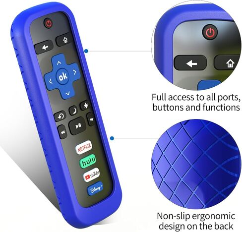 4 Pack Remote Case, Battery Cover for TCL Roku Smart TV Steaming Stick Remote, Silicone Protective Controller Universal Sleeve Skin Glow in the Dark Green Blue Purple Red in Kuwait