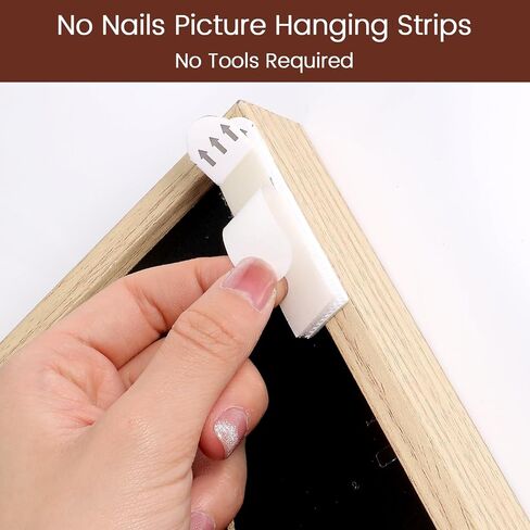 Heavy Duty Adhesive Picture Hanging Strips, 12 Pairs (24 Strips) Wall Hanging Strips Damage Free Wall Hangers Hooks Kit for Frames Walls Picture Hangers Without Nails in Saudi Arabia