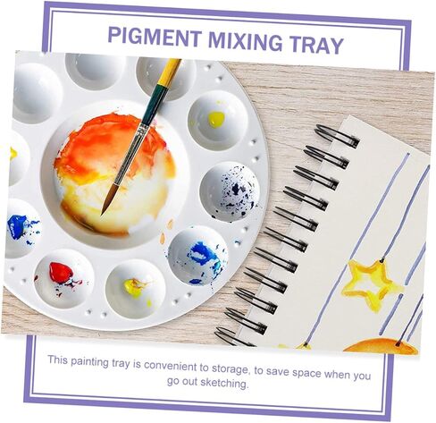 Uonlytech 15Pcs Multi Pigment Mixing Trays Durable White Painting Color Pallets for Art Students Convenient Storage and Easy Use for Various Painting Projects in Saudi Arabia