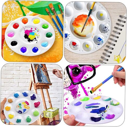 Uonlytech 15Pcs Multi Pigment Mixing Trays Durable White Painting Color Pallets for Art Students Convenient Storage and Easy Use for Various Painting Projects in Saudi Arabia