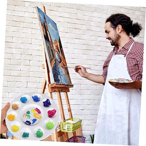 Uonlytech 15Pcs Multi Pigment Mixing Trays Durable White Painting Color Pallets for Art Students Convenient Storage and Easy Use for Various Painting Projects in Saudi Arabia