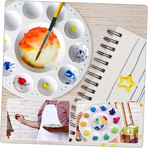 Uonlytech 15Pcs Multi Pigment Mixing Trays Durable White Painting Color Pallets for Art Students Convenient Storage and Easy Use for Various Painting Projects in Saudi Arabia