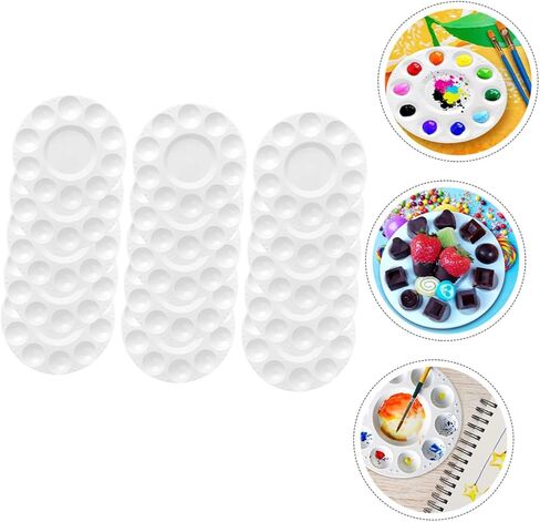 Uonlytech 15Pcs Multi Pigment Mixing Trays Durable White Painting Color Pallets for Art Students Convenient Storage and Easy Use for Various Painting Projects in Saudi Arabia