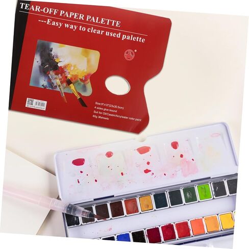 Uonlytech Paper Watercolor Palette Tray Multi-Functional Mixing for Artists Durable Paint Palette for Acrylic and Gouache for Painting and Nail Art in Saudi Arabia
