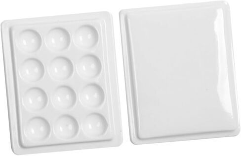 لوحة ألوان مائية 12 لونًا من البلاستيك علبة علبة حاوية طلاء مقاومة للغبار للفنانين والمبتدئين للألوان المائية والزيت in Kuwait