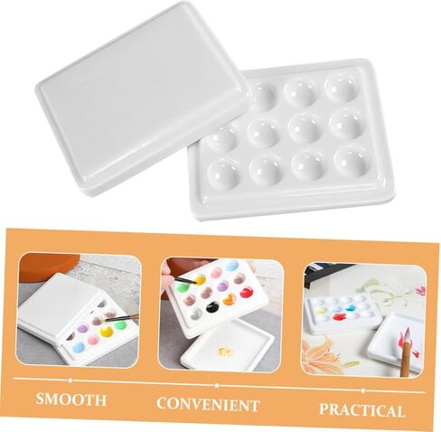 لوحة ألوان مائية 12 لونًا من البلاستيك علبة علبة حاوية طلاء مقاومة للغبار للفنانين والمبتدئين للألوان المائية والزيت in Kuwait