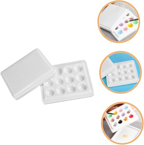 لوحة ألوان مائية 12 لونًا من البلاستيك علبة علبة حاوية طلاء مقاومة للغبار للفنانين والمبتدئين للألوان المائية والزيت in Kuwait